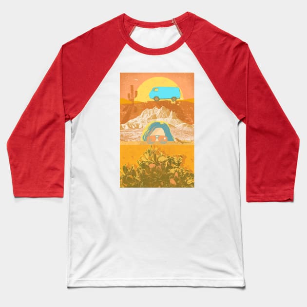 DESERT SUNSET Baseball T-Shirt by Showdeer